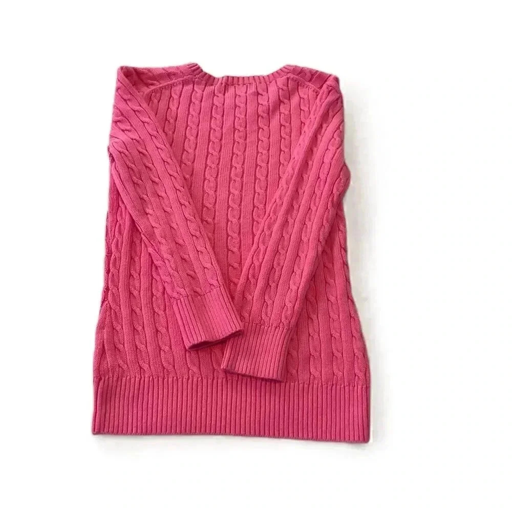 Lilly Pulitzer Pink Cable Knit Sweater Crew Neck Long Sleeves Womens‎ Size XS - Picture 6 of 6